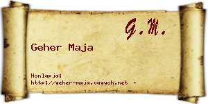Geher Maja névjegykártya